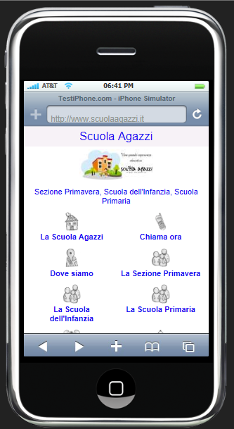 Sito Web Mobile Scuola Agazzi