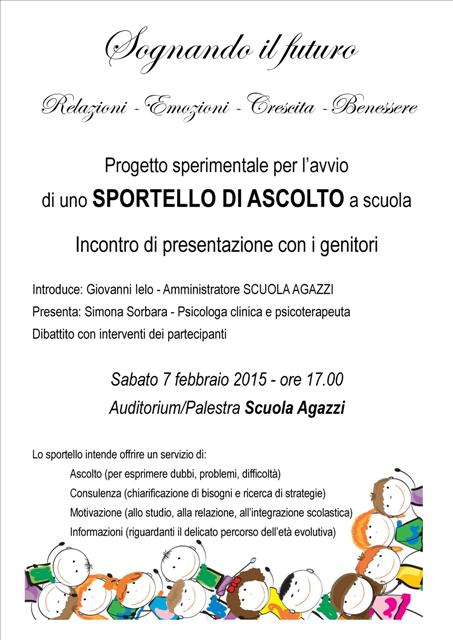 Locandina Presentazione SPORTELLO DI ASCOLTO Locandina Presentazione SPORTELLO DI ASCOLTO